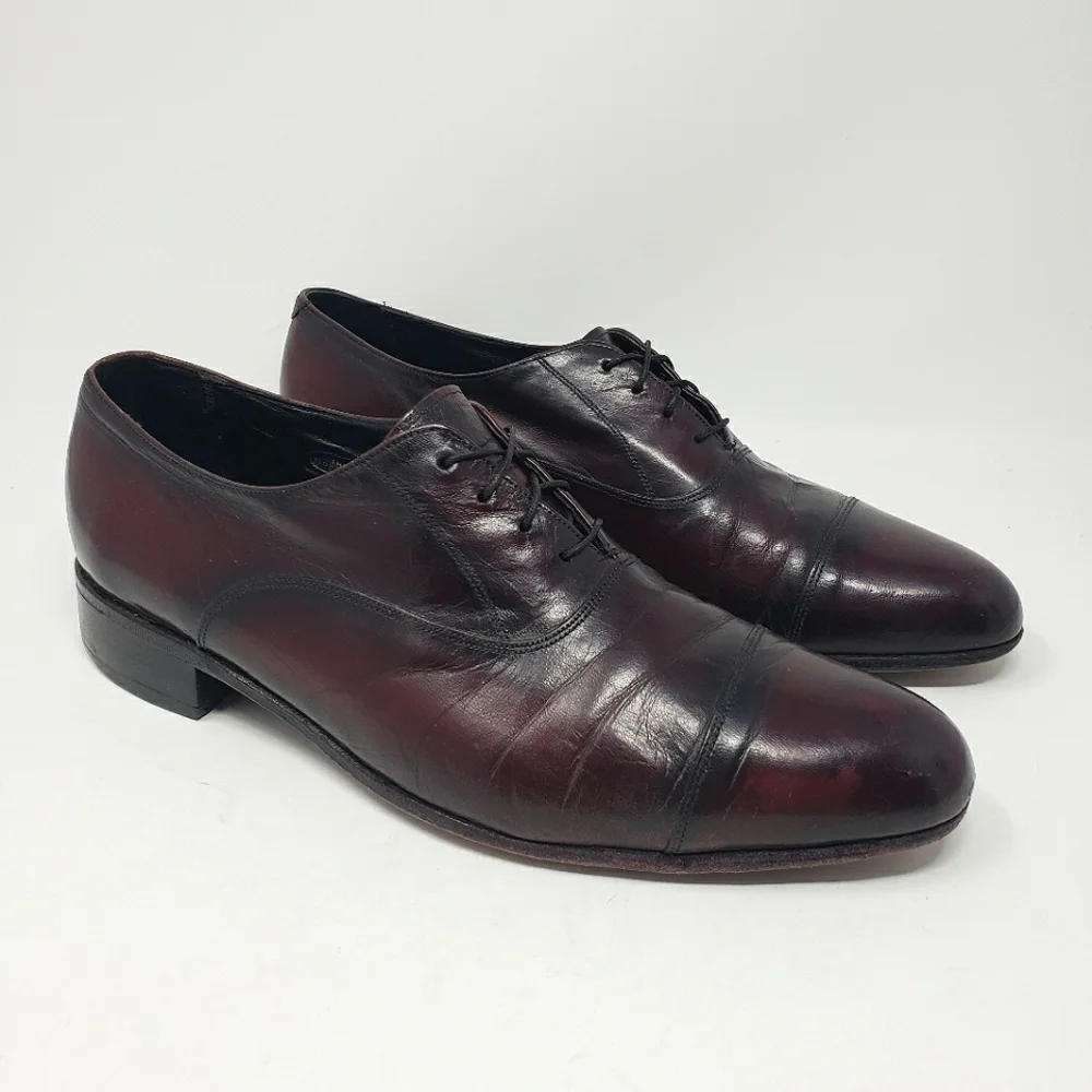 Florsheim‎ Cap Toe Oxford Burgundy Red Leather Dress Shoes Mens Size 11 33330